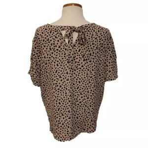 NWT STITCH Fix | Papermoon Claudia Ruched Sleeve Blouse Beige Size XLP